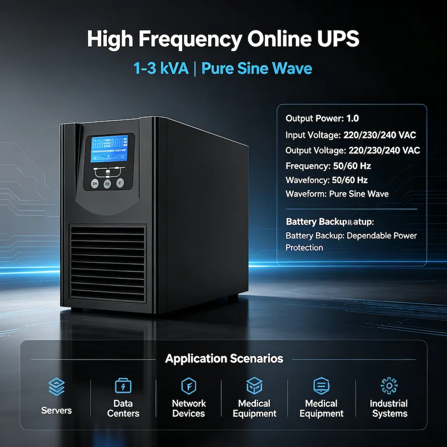 Online high frequency UPS 1-3KVA, pure sine wave